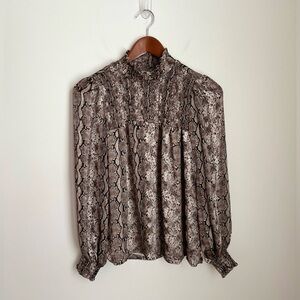 Joie Mock Neck Blouse (XS)